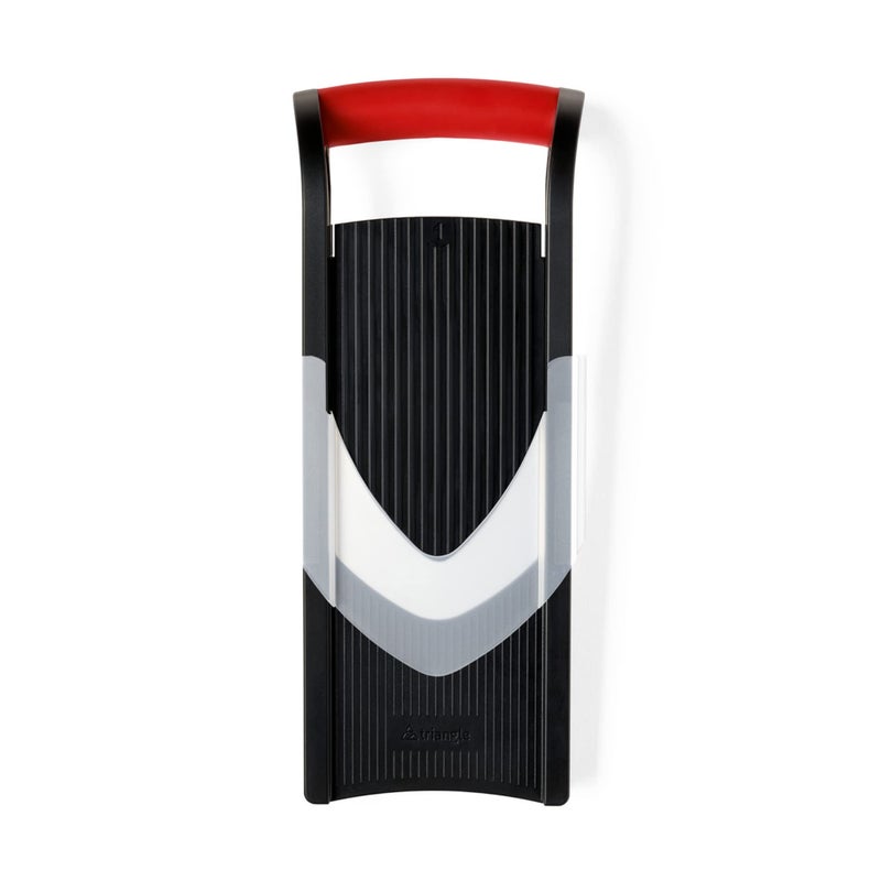 triangle Vegetable Slicer with Holder - Ultra-Sharp Parabolic Stainless Steel Blade - Three Thickness Levels for Four Types of Julienne Strips - Dishwasher Safe - Image 1